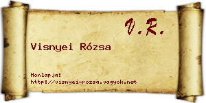 Visnyei Rózsa névjegykártya